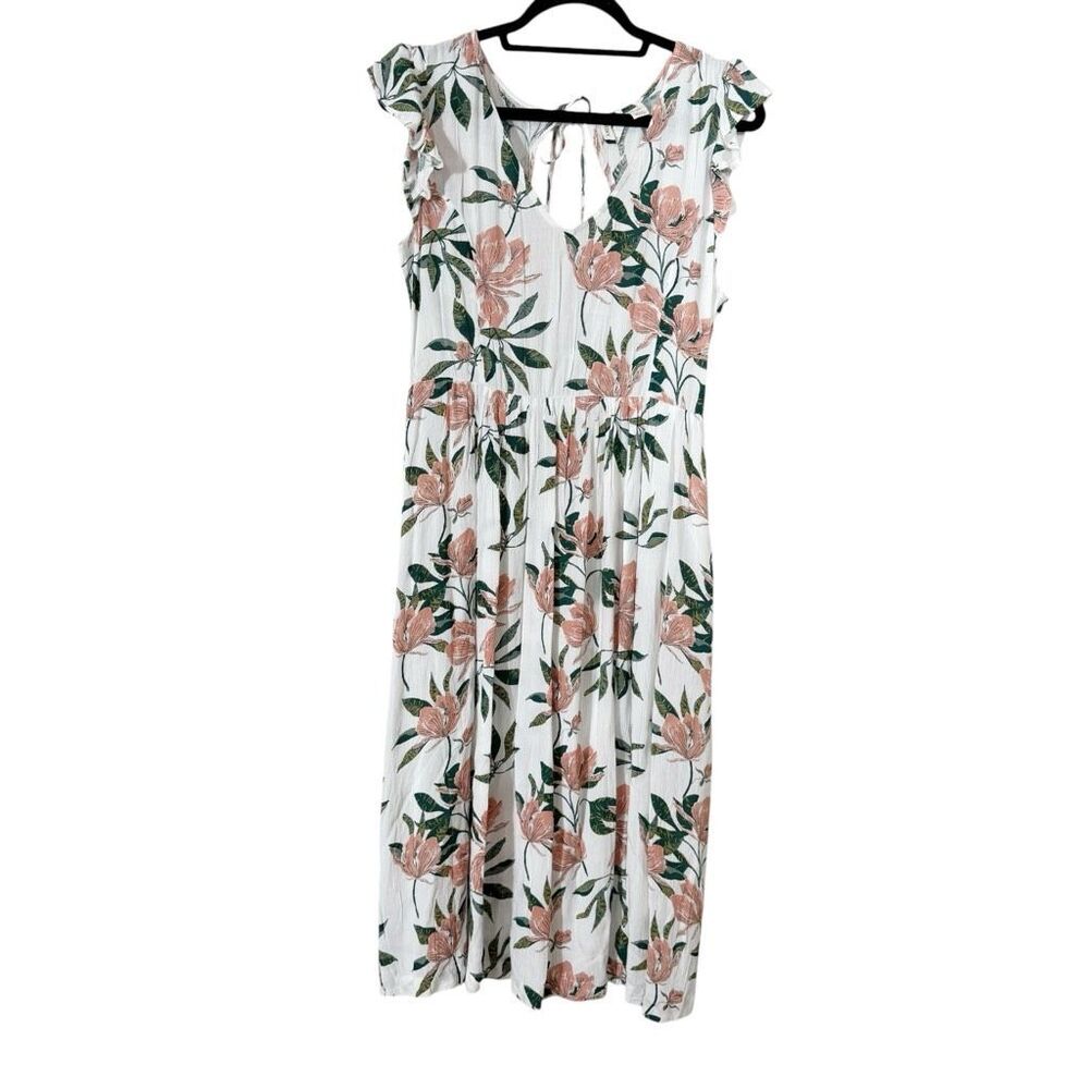 Roxy Women’s Bright Daylight Floral Resort‎ Wear Tropical Midi Dress Medium NWT